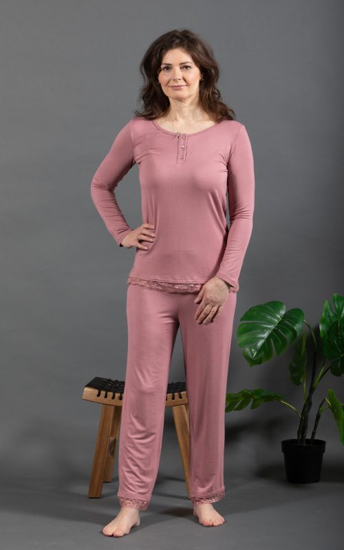 Anna – Langerma blúndubolur úr mjúkri viscose