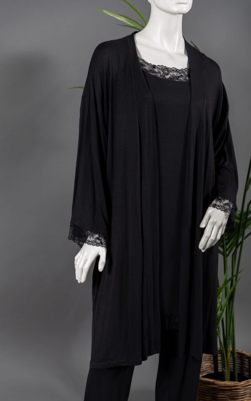 Sloppur– Blúndu kimono úr viskós