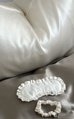 Lúxus Mulberry silkiþrenna – Koddaver, augngríma og hárteygja