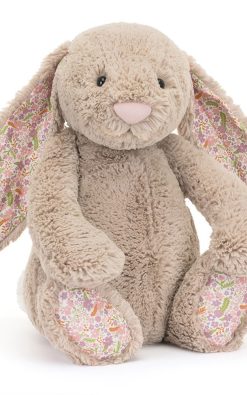 Jellycat Blossom Beige Bunny Petal Big 51 cm – Mjúk kanína með blómamynstruðum eyrum