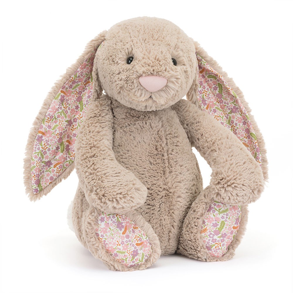 Jellycat Blossom Beige Bunny Petal Big 51 cm – Mjúk kanína með blómamynstruðum eyrum