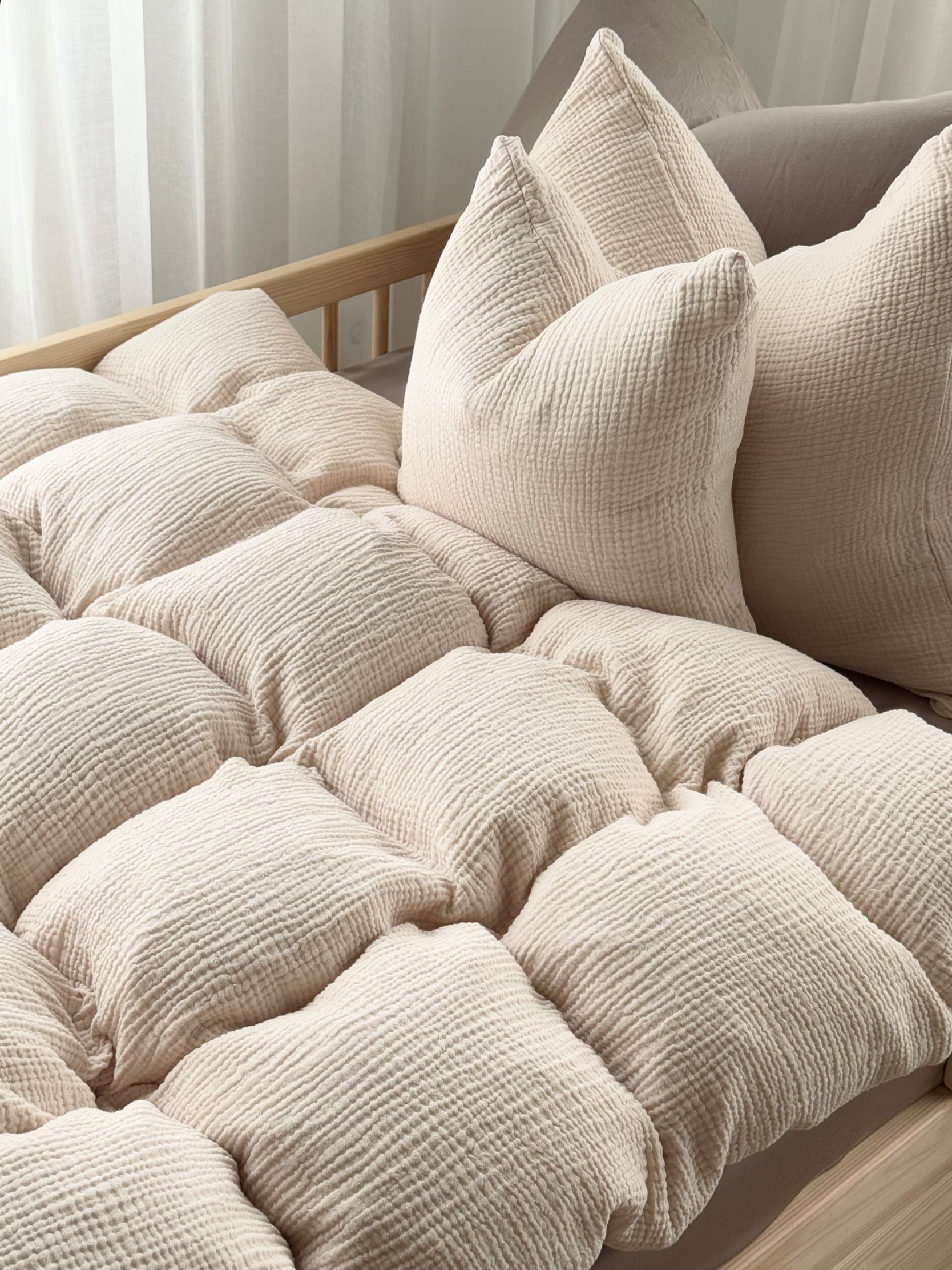 Rúmföt úr múslín bómull – Eik