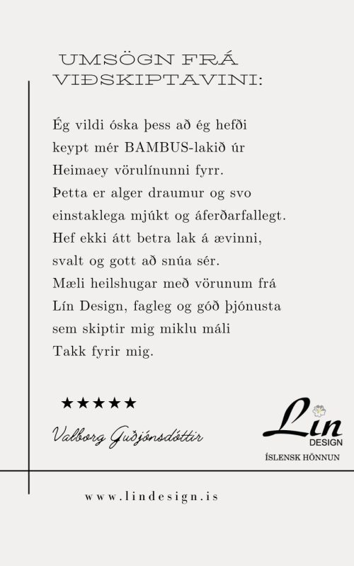 Heimaey bambusrúmföt – 400 þráða lúxusmýkt fyrir betri svefn