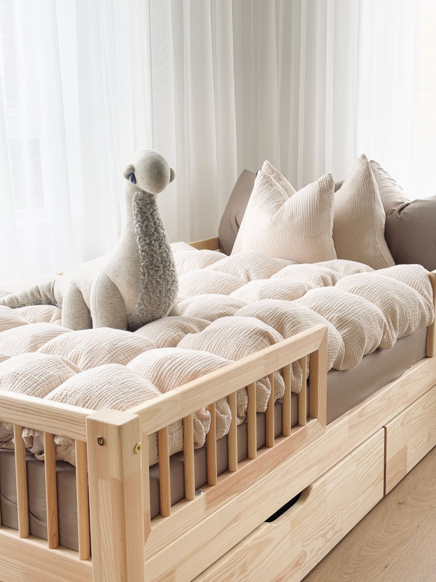 Rúmföt úr múslín bómull – Eik