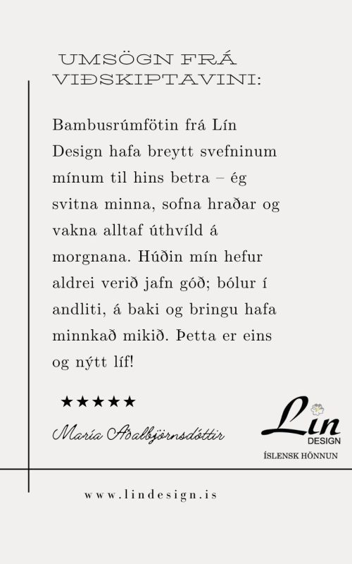 Heimaey bambusrúmföt – 400 þráða lúxusmýkt fyrir betri svefn