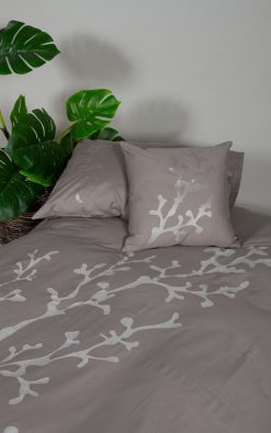 Leir 380 þráða Pima-bómull rúmföt – Bróderað mynstur eftir endilöngu sængurverinu