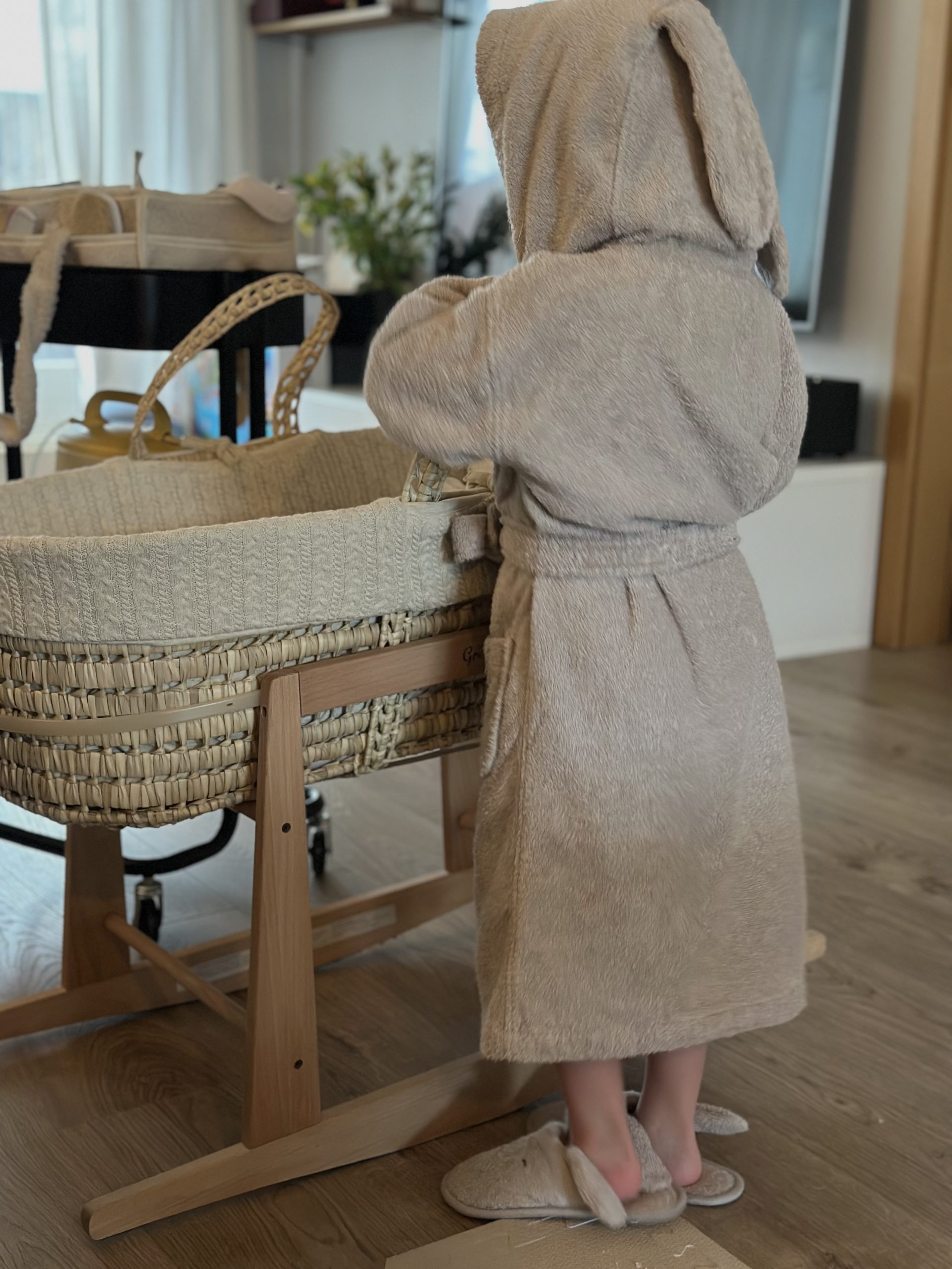 Kanínu baðsloppur úr bambus og bómull