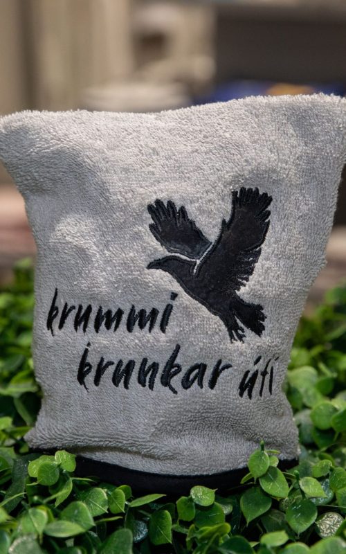 Krummi krunkar úti þvottastykki – Mjúkt og endingargott þvottastykki úr náttúrulegri bómull