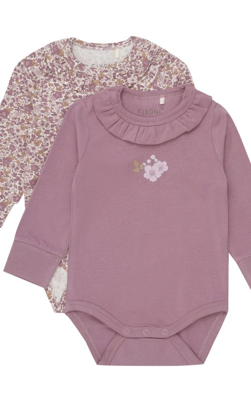 Nostalgia Rose og blómaprent – 2ja stykkja samfellusett úr TENCEL™