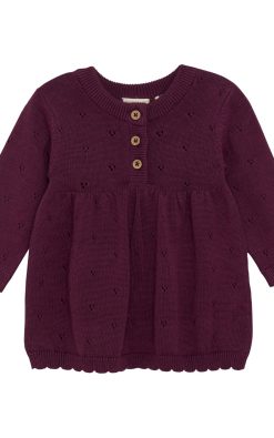 Prjónaður kjóll – vínrauður (Grape Wine)