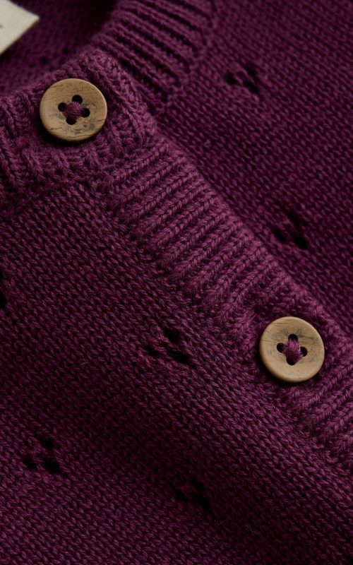 Prjónuð peysa – vínrauð (Fixoni AW25)