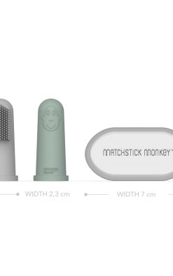 Matchstick Monkey – 2x Fingur tannburstar og ferðahulstur