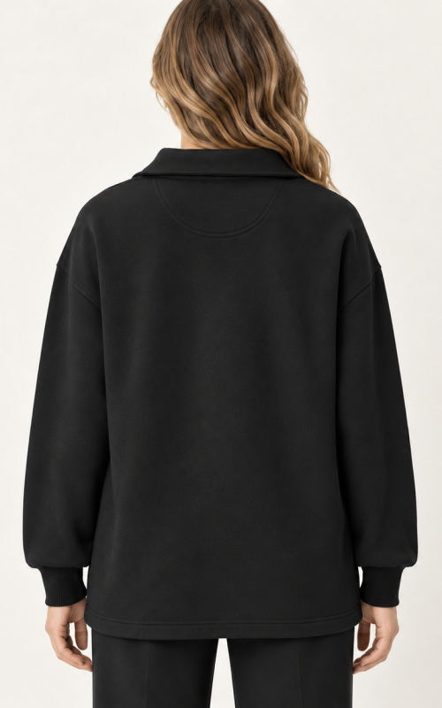 Quarter-Zip peysa – afslappað snið