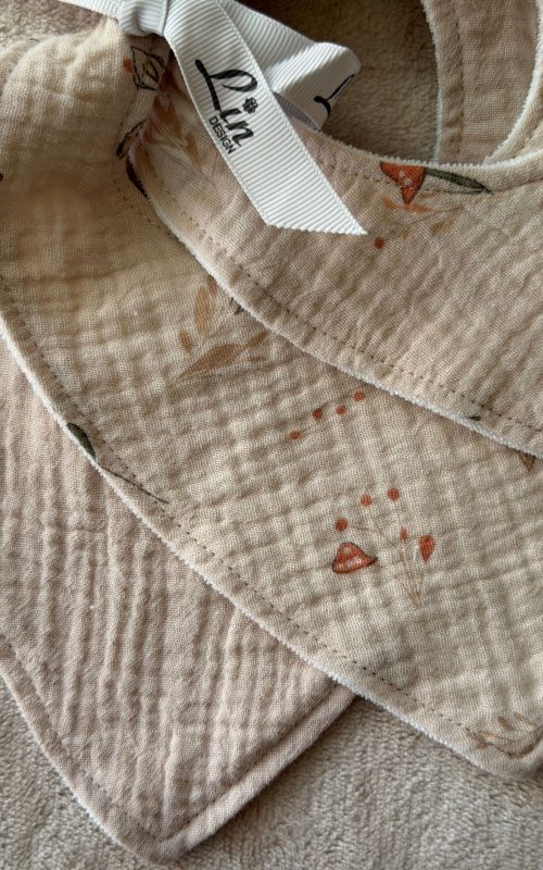 Ösp venjulegir smekkir úr múslínbómull – 3 í pakka